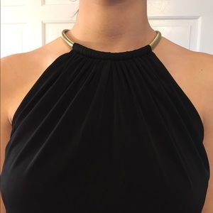 black & gold collared dress